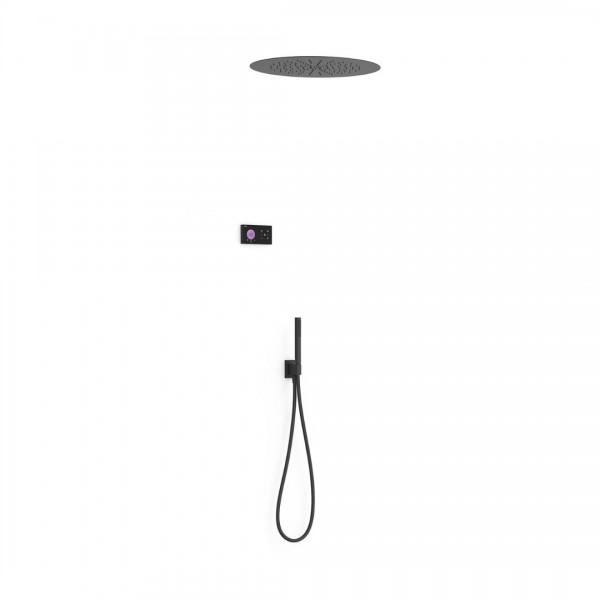 Tres Shower Technology zestaw prysznicowy podtynkowy deszczownica 50 cm czarny mat 09288557NM