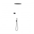 Tres Shower Technology zestaw prysznicowy podtynkowy deszczownica 50 cm czarny mat 09288557NM