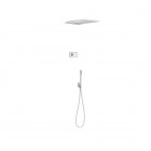 Tres Shower Technology zestaw prysznicowy termostatyczny podtynkowy deszczownica 28x55 cm biały mat 09286308BM