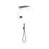 Tres Shower Technology zestaw prysznicowy termostatyczny podtynkowy deszczownica 28x55 cm czarny mat 09288308NM