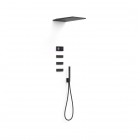 Tres Shower Technology zestaw prysznicowy termostatyczny podtynkowy deszczownica 28x55 cm czarny mat 09288408NM