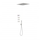 Tres Shower Technology zestaw prysznicowy termostatyczny podtynkowy deszczownica 28x55 cm stal 09286404AC