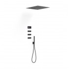 Tres Shower Technology zestaw prysznicowy termostatyczny podtynkowy deszczownica 28x55 cm czarny mat 09288404NM