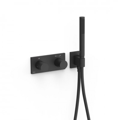 Tres B-System zestaw prysznicowy termostatyczny podtynkowy czarny mat 30735201NM