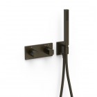 Tres B-System zestaw prysznicowy termostatyczny podtynkowy czarny brąz 30725201KMB