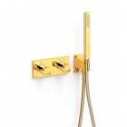 Tres B-System zestaw prysznicowy termostatyczny podtynkowy złoty połysk 30725201OR