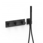 Tres B-System zestaw prysznicowy termostatyczny podtynkowy czarny mat 30735301NM