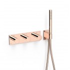 Tres B-System zestaw prysznicowy termostatyczny podtynkowy złoto różowe 30735301OP