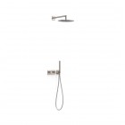 Tres B-System zestaw prysznicowy termostatyczny podtynkowy deszczownica 30 cm stal 30735204AC
