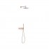 Tres B-System zestaw prysznicowy termostatyczny podtynkowy deszczownica 30 cm złoto różowe 30735204OP