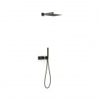 Tres B-System zestaw prysznicowy termostatyczny podtynkowy deszczownica 30 cm czarny brąz 30725204KMB