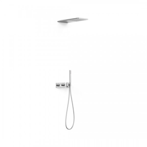 Tres B-System zestaw prysznicowy termostatyczny podtynkowy deszczownica 21x55 cm chrom 30725205
