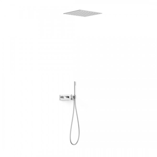 Tres B-System zestaw prysznicowy termostatyczny podtynkowy deszczownica 40,5 cm chrom 30725206
