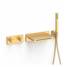 Tres B-System zestaw wannowy termostatyczny podtynkowy złoty mat 30725207OM