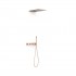 Tres B-System zestaw prysznicowy termostatyczny podtynkowy deszczownica 28x55 cm złoto różowe mat 30725305OPM