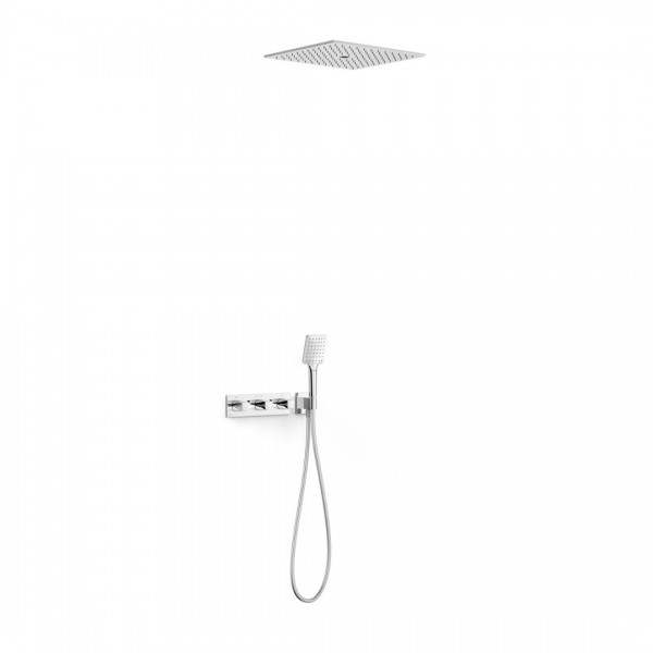 Tres B-System zestaw prysznicowy termostatyczny podtynkowy deszczownica 40,5 cm chrom 30725306