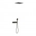 Tres B-System zestaw prysznicowy termostatyczny podtynkowy deszczownica 40,5 cm czarny brąz 30725306KMB