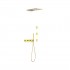 Tres B-System zestaw prysznicowy termostatyczny podtynkowy deszczownica 28x55 cm złoty połysk 30725405OR