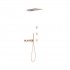 Tres B-System zestaw prysznicowy termostatyczny podtynkowy deszczownica 28x55 cm złoto różowe mat 30725405OPM