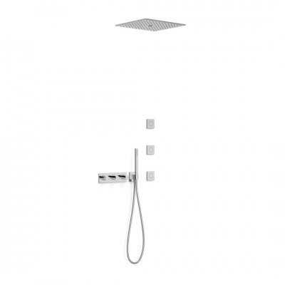 Tres B-System zestaw prysznicowy termostatyczny podtynkowy deszczownica 40,5 cm chrom 30725406