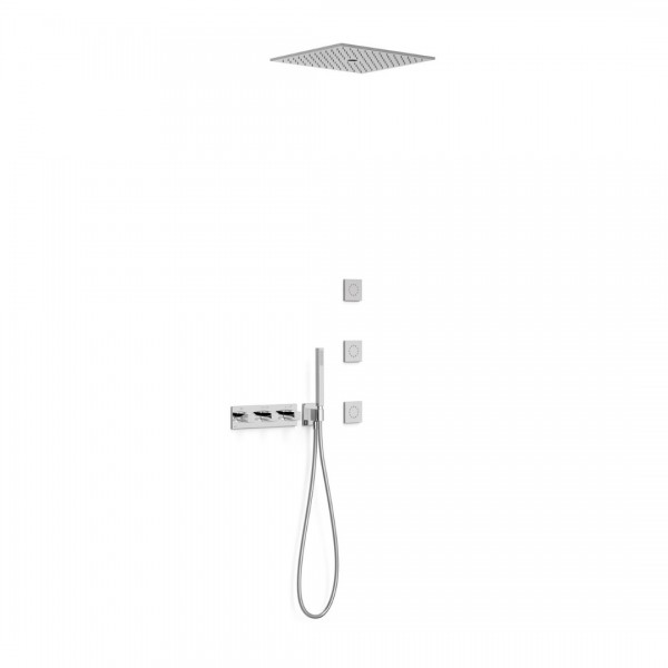 Tres B-System zestaw prysznicowy termostatyczny podtynkowy deszczownica 40,5 cm chrom 30725406