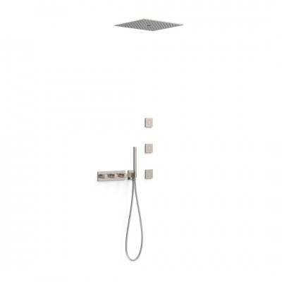 Tres B-System zestaw prysznicowy termostatyczny podtynkowy deszczownica 40,5 cm stal 30725406AC