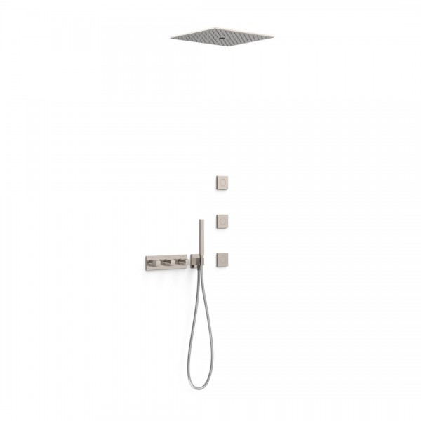 Tres B-System zestaw prysznicowy termostatyczny podtynkowy deszczownica 40,5 cm stal 30725406AC