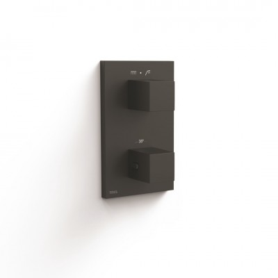 Tres Therm-Box bateria wannowo-prysznicowa termostatyczna podtynkowa czarny brąz 00625001KMB