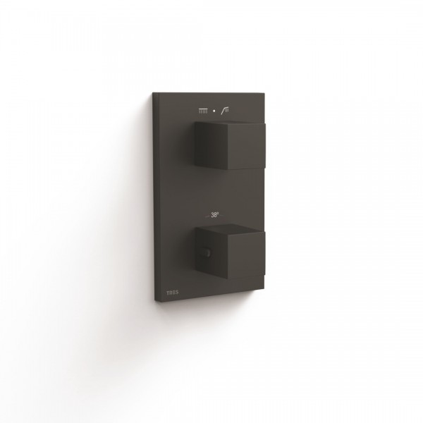 Tres Therm-Box bateria wannowo-prysznicowa termostatyczna podtynkowa czarny brąz 00625001KMB