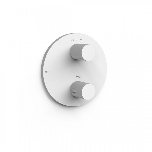 Tres Therm-Box bateria wannowo-prysznicowa termostatyczna podtynkowa biały mat 26225001BM