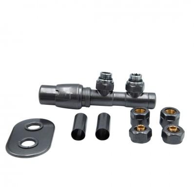 Vario Term Twins All in One zestaw zaworów termostatyczny grafit metaliczny lewy ATSGS0212CFK/L(PEX)