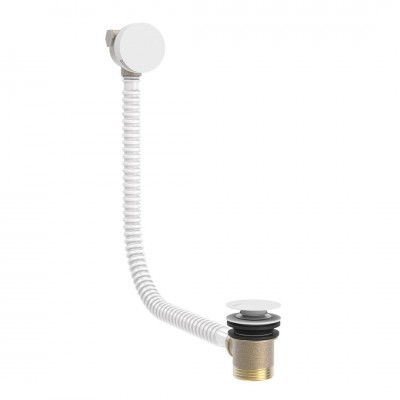 Tres syfon wannowy z napełnianiem klik klak biały mat 03453430BM