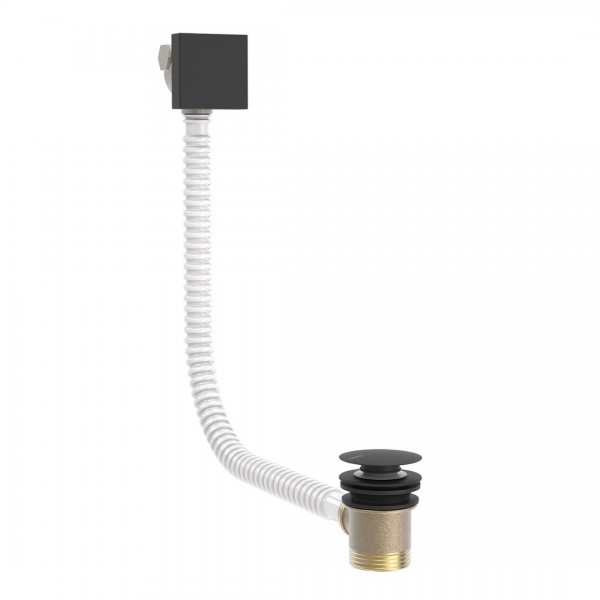 Tres syfon wannowy z napełnianiem klik klak czarny mat 03453440NM