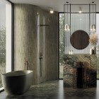 Deante Silia bateria wannowa wolnostojąca brąz szczotkowany BQS_C17M