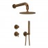 Deante Silia zestaw prysznicowy podtynkowy deszczownica 25 cm brąz szczotkowany NQS_C9YK