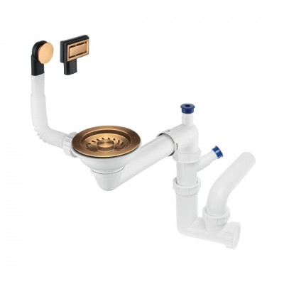 Deante Space Saver syfon do zlewozmywaków granitowych brąz szczotkowany ZXY_C949