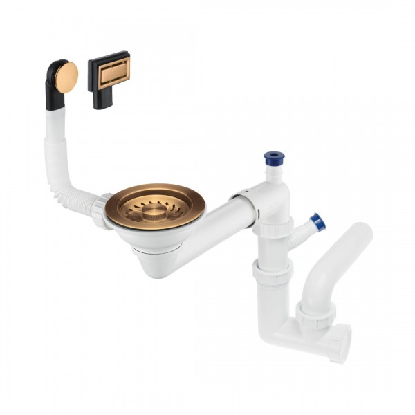 Deante Space Saver syfon do zlewozmywaków granitowych brąz szczotkowany ZXY_C949