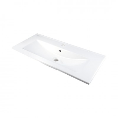 Deante Tubo umywalka 81,5x36 cm prostokątna wpuszczana biała CTU_638M