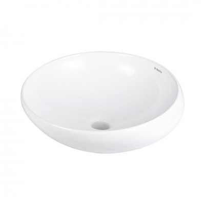Deante Alpinia umywalka okrągła 41 cm nablatowa biała CGA_6U42