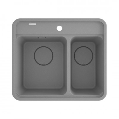 Deante Momi zlewozmywak granitowy 60x52 cm szary metalik ZKM_S503