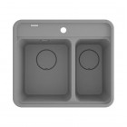 Deante Momi zlewozmywak granitowy 60x52 cm szary metalik ZKM_S503