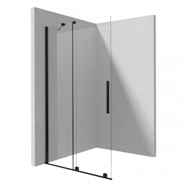 Deante Prizma ścianka wolnostojąca 90 cm Walk-in czarny mat KTJ_N39R