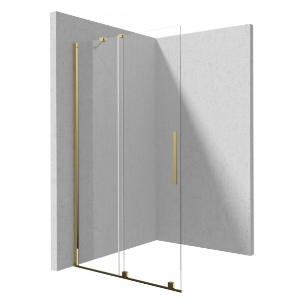 Deante Prizma ścianka wolnostojąca 140 cm Walk-in złoty połysk KTJ_Z34R