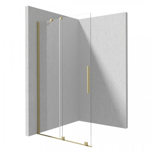 Deante Prizma ścianka wolnostojąca 90 cm Walk-in złoto szczotkowane KTJ_R39R