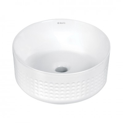 Deante Silia umywalka okrągła 36 cm nablatowa biała CDX_6U3S