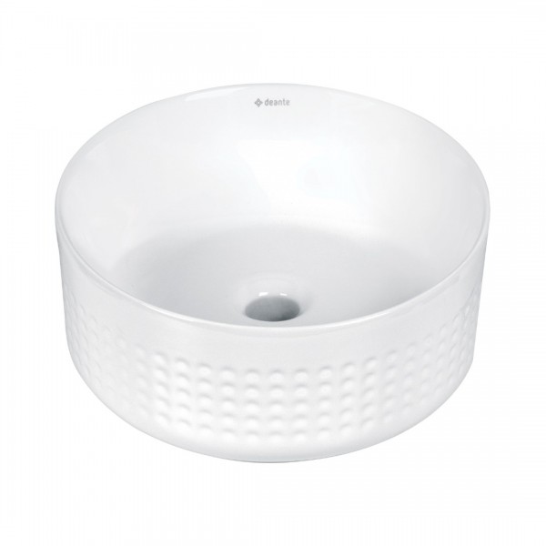 Deante Silia umywalka okrągła 36 cm nablatowa biała CDX_6U3S