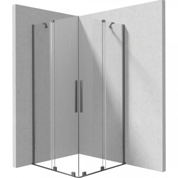 Deante Prizma kabina prysznicowa kwadratowa 90 cm titanium 55319