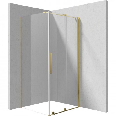 Deante Prizma kabina prysznicowa kwadratowa 90 cm złoty połysk 55326