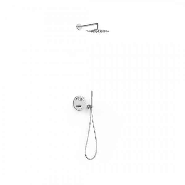 Tres Mont Blanc zestaw prysznicowy termostatyczny podtynkowy deszczownica 30 cm chrom 28325002