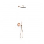 Tres Mont Blanc zestaw prysznicowy termostatyczny podtynkowy deszczownica 30 cm złoto różowe mat 28325002OPM